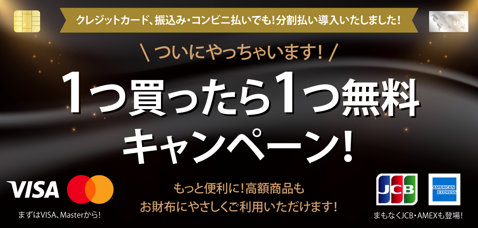 分割払い導入しました!大型商品を買おう!Buy1 Get1 Free!キャンペーン