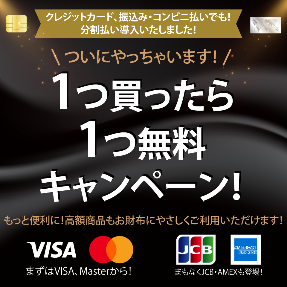 分割払い導入しました!大型商品を買おう!Buy1 Get1 Free!キャンペーン