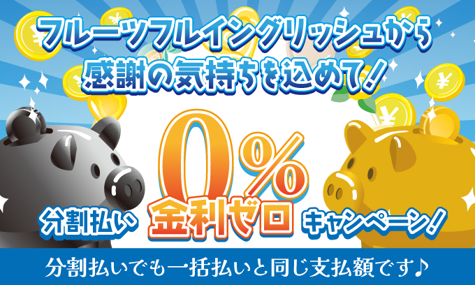 分割払い時の金利手数料ゼロ!キャンペーン